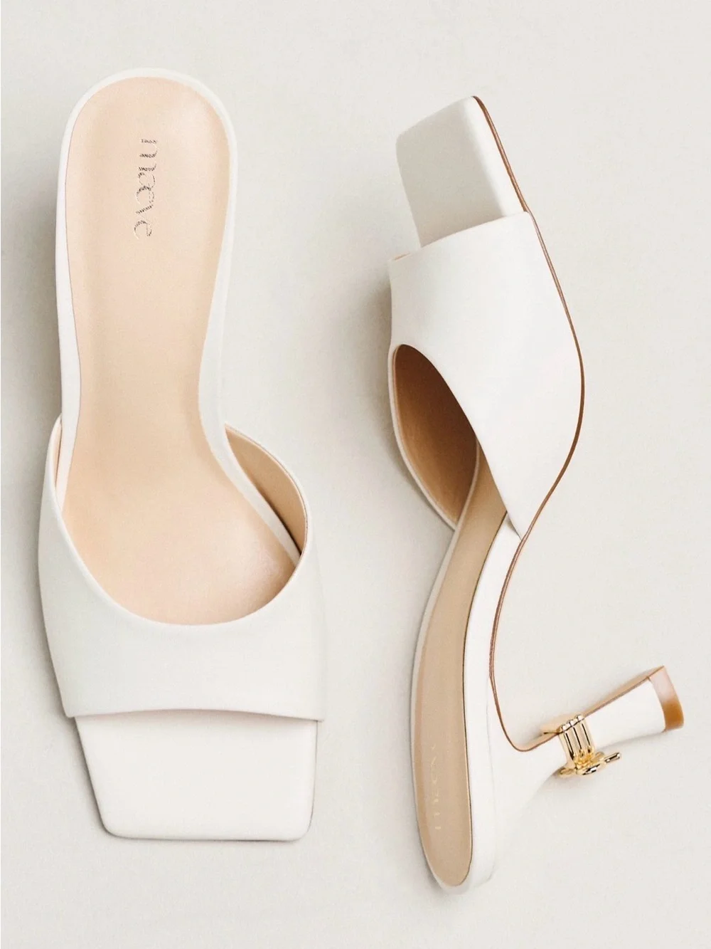 Anthropologie Maeve Metal Bow Open-Toe Mule Heels
